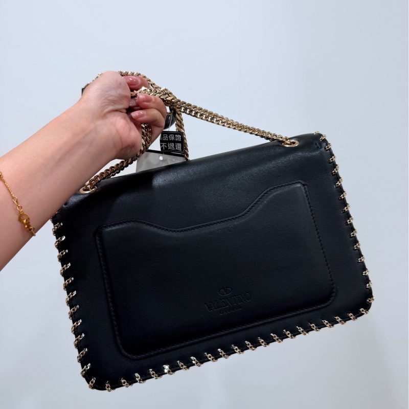 Valentino 范倫鐵諾 Demilune  卯釘 黑色 鍊條包 帶鍊包 斜背包 肩背包 側背包 手提包-18