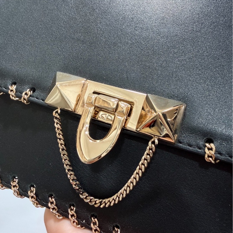 Valentino 范倫鐵諾 Demilune  卯釘 黑色 鍊條包 帶鍊包 斜背包 肩背包 側背包 手提包-19