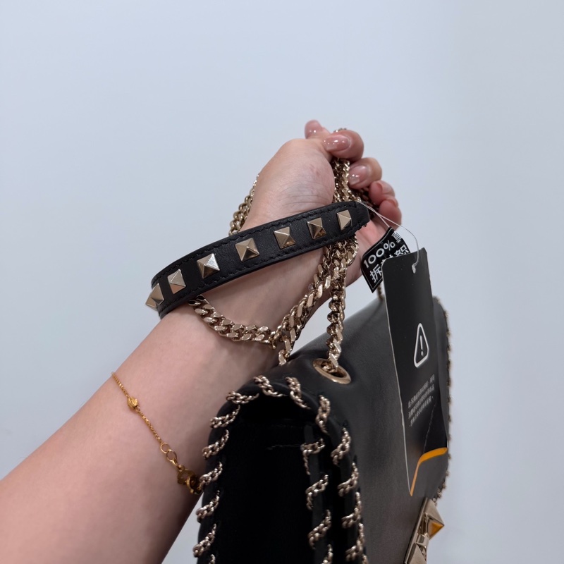 Valentino 范倫鐵諾 Demilune  卯釘 黑色 鍊條包 帶鍊包 斜背包 肩背包 側背包 手提包-29