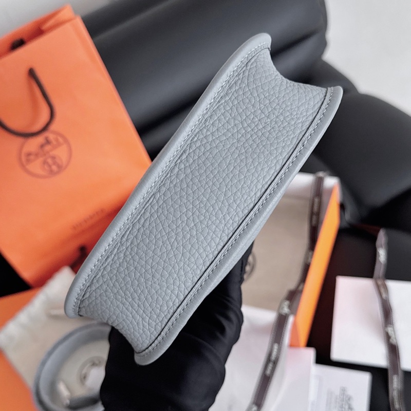 【全新品】Hermes愛馬仕 mini Evelyne 雲霧灰 銀扣 tc皮 K刻-3