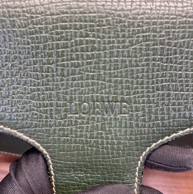 Loewe 綠色皮革斜挎包-4