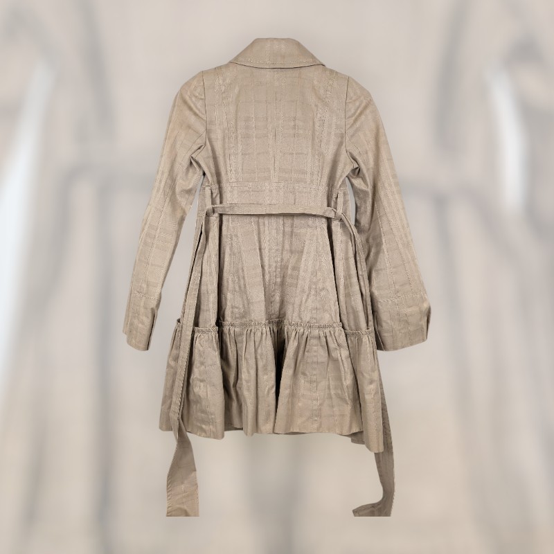 莉亞精品♡Burberry 駝色淺格紋單排釦風衣 尺碼36 二手美品-1