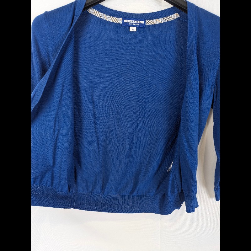 莉亞精品♡Burberry 藍色針織衫 尺碼38 二手美品-3