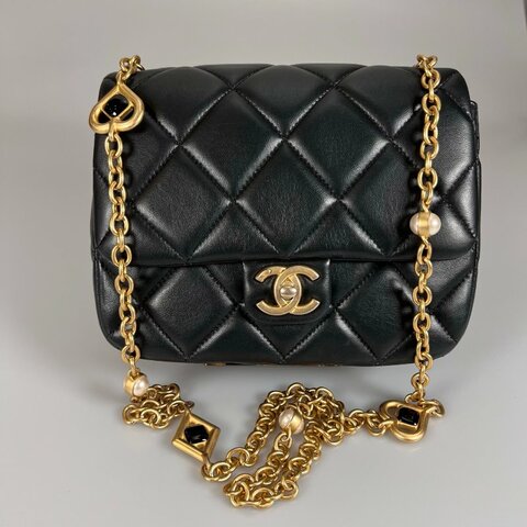 CHANEL CF 季節款 羊皮黑AS3850/晶片款