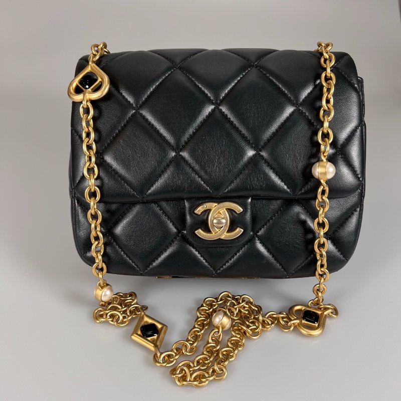 CHANEL CF 季節款 羊皮黑AS3850/晶片款-0