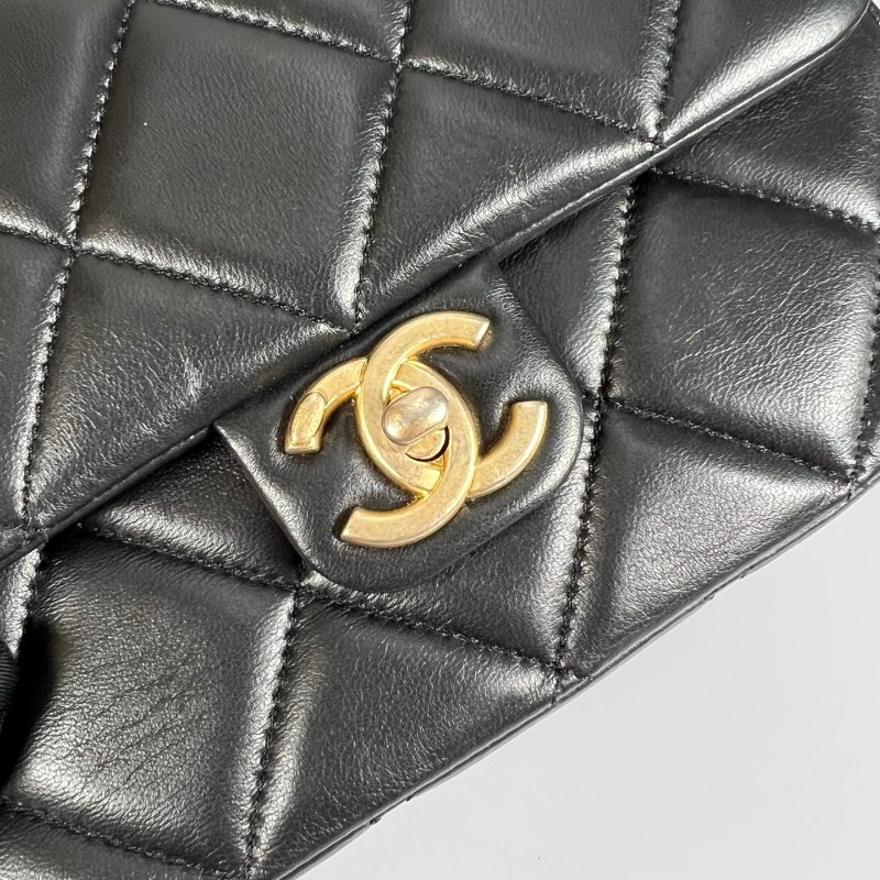 CHANEL CF 季節款 羊皮黑AS3850/晶片款-7