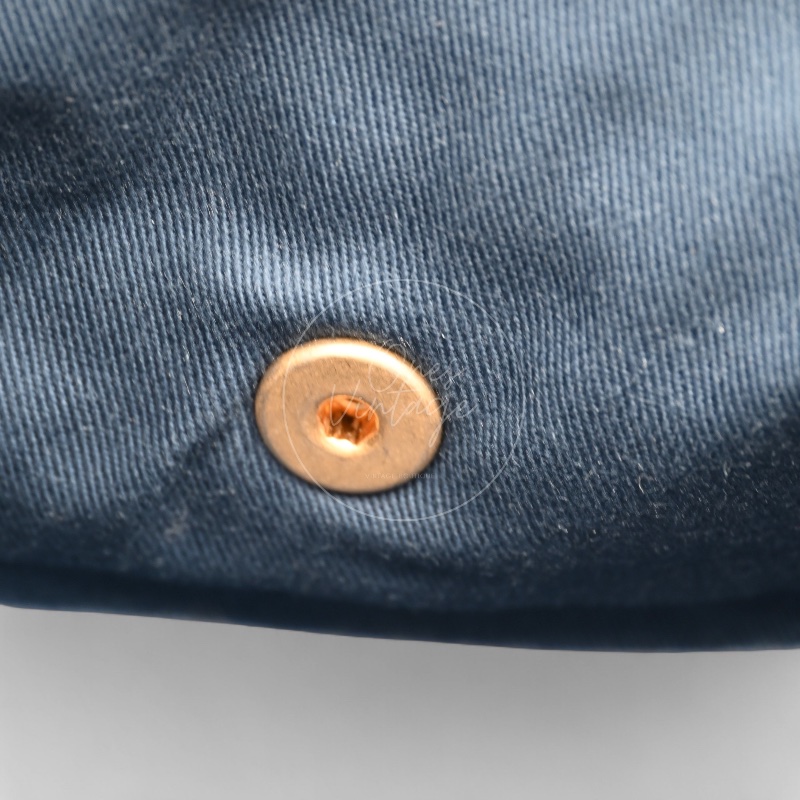 中古 Chanel 香奈兒 丹寧 深藍牛仔外縫線菱格紋CF 肩背 斜背 口蓋包 掀蓋包-13