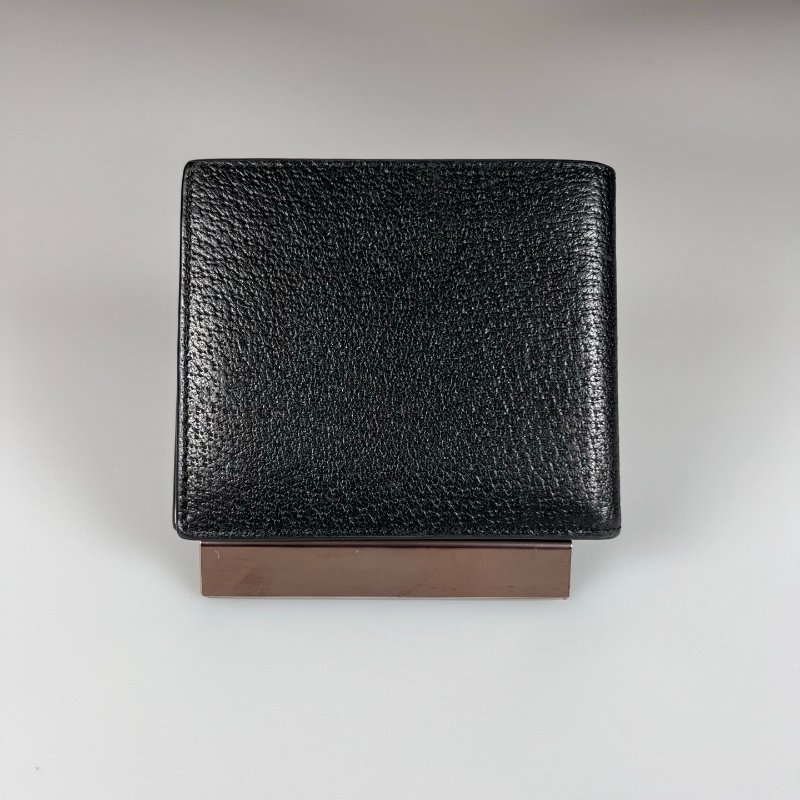 GUCCI 428726 黑雙G八卡男短夾-1