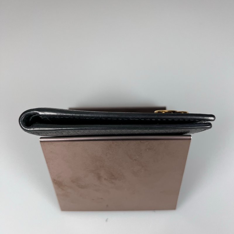 GUCCI 428726 黑雙G八卡男短夾-5