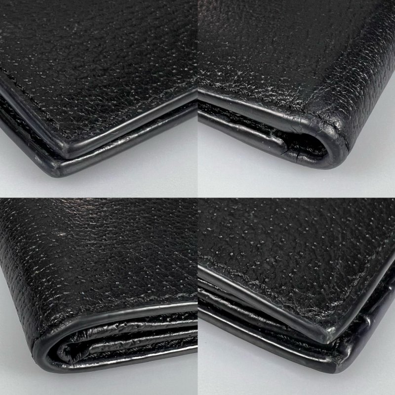 GUCCI 428726 黑雙G八卡男短夾-11