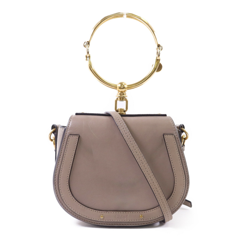 Chloe 牛皮皮革Nile金扣手挽肩背兩用袋-0