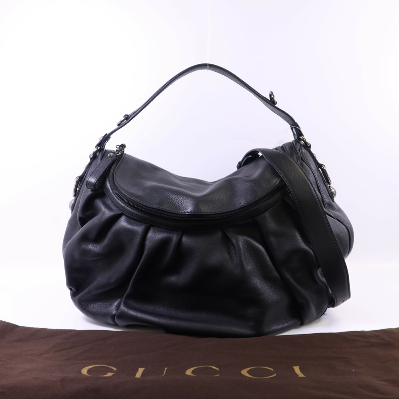 GUCCI 皮革Icon Bit Medium銀扣手挽肩背兩用袋-15