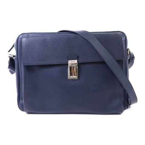 PRADA Saffiano皮革Shoulder Bag銀扣肩背袋
