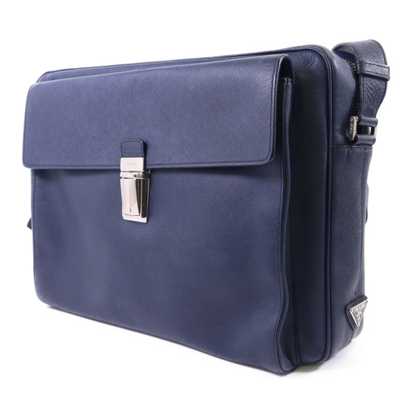 PRADA Saffiano皮革Shoulder Bag銀扣肩背袋-2