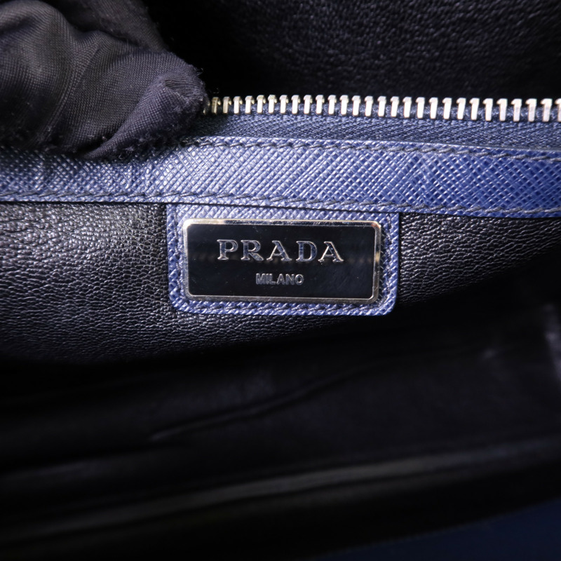 PRADA Saffiano皮革Shoulder Bag銀扣肩背袋-7