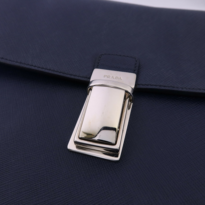 PRADA Saffiano皮革Shoulder Bag銀扣肩背袋-9