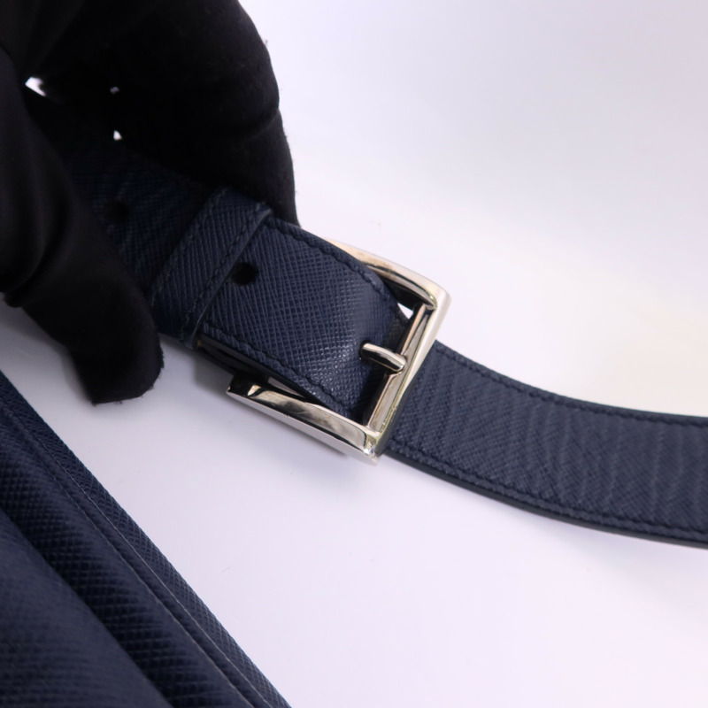 PRADA Saffiano皮革Shoulder Bag銀扣肩背袋-11