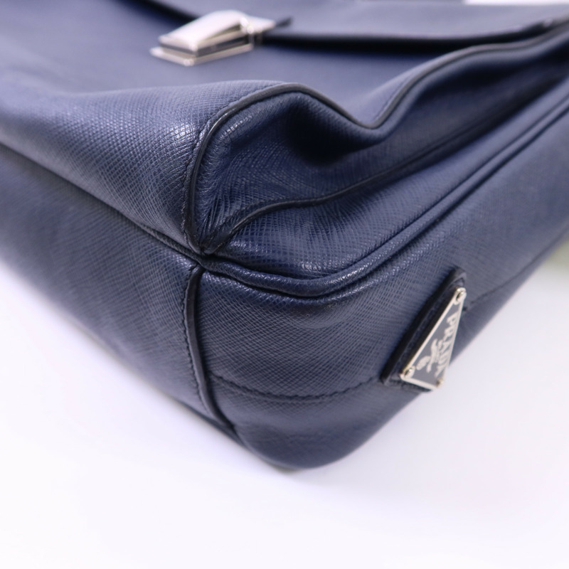 PRADA Saffiano皮革Shoulder Bag銀扣肩背袋-13