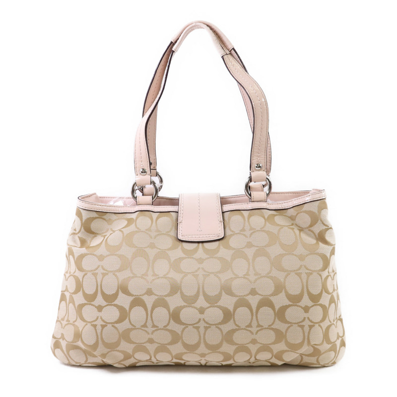 COACH 帆布Shoulder Bag銀扣肩背袋-1
