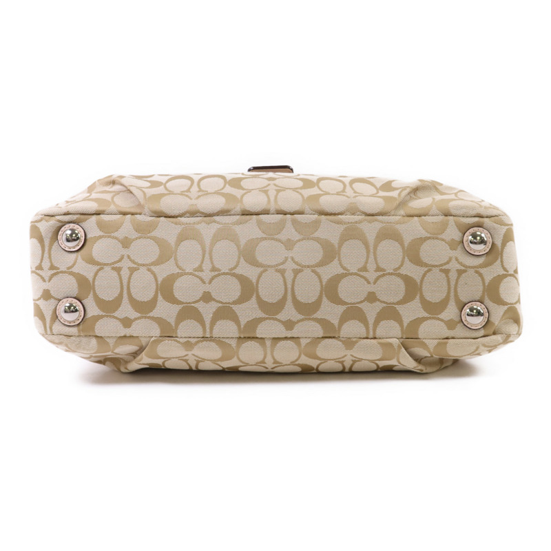 COACH 帆布Shoulder Bag銀扣肩背袋-3