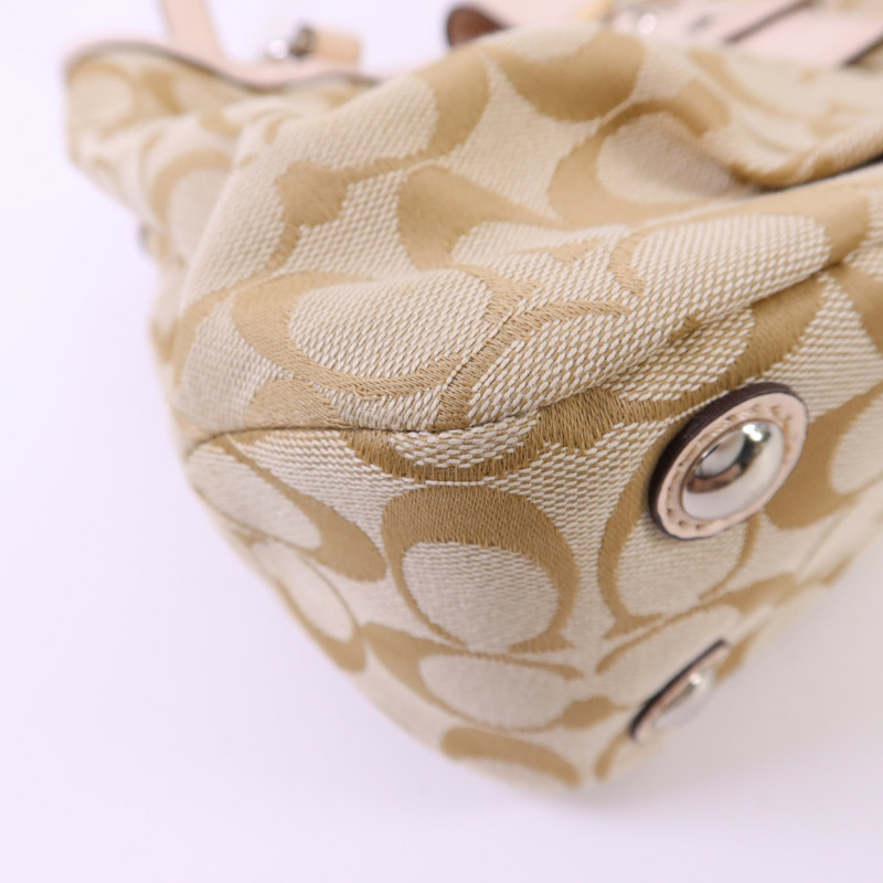 COACH 帆布Shoulder Bag銀扣肩背袋-11