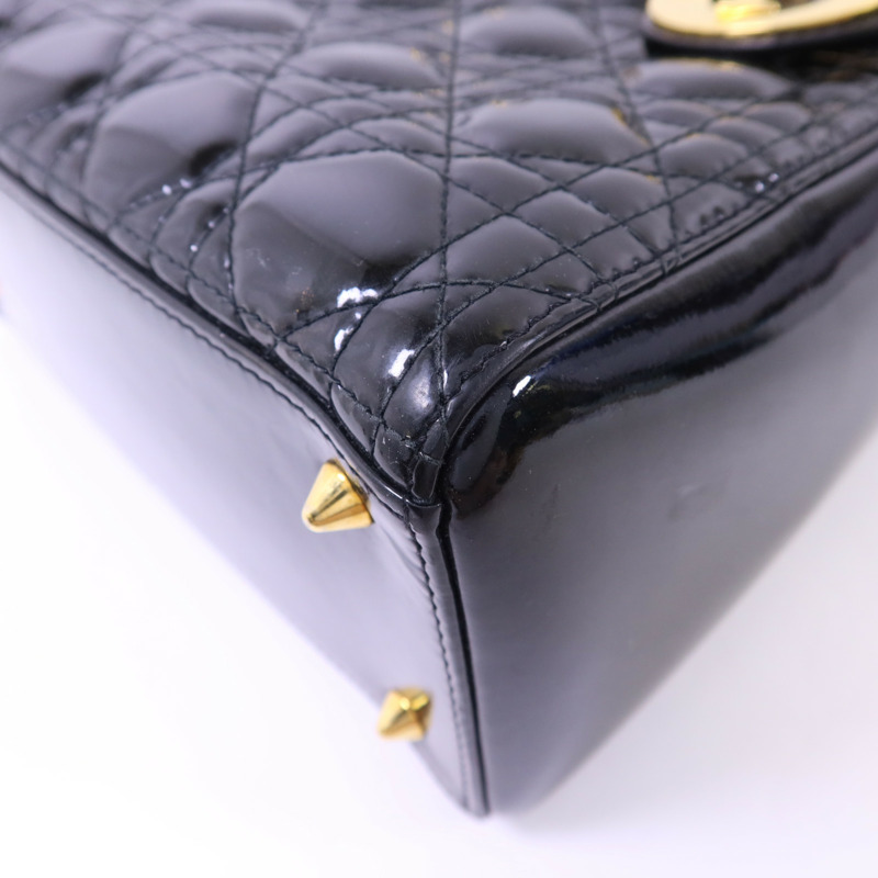 Dior 漆皮皮革Lady Dior金扣手挽肩背兩用袋-12