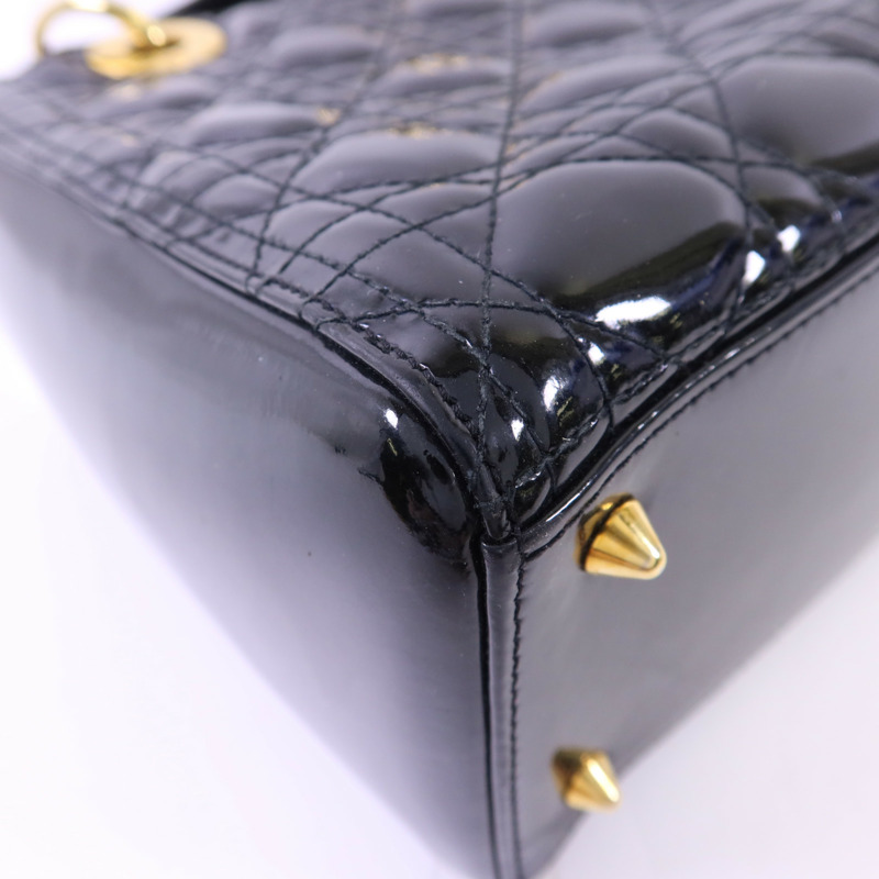 Dior 漆皮皮革Lady Dior金扣手挽肩背兩用袋-15