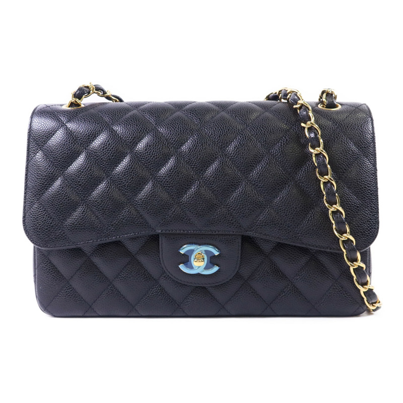 CHANEL 牛皮皮革Large Classic金扣鏈帶肩背袋-0