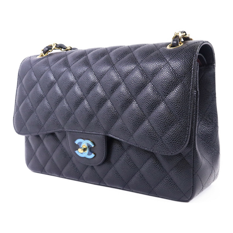 CHANEL 牛皮皮革Large Classic金扣鏈帶肩背袋-2