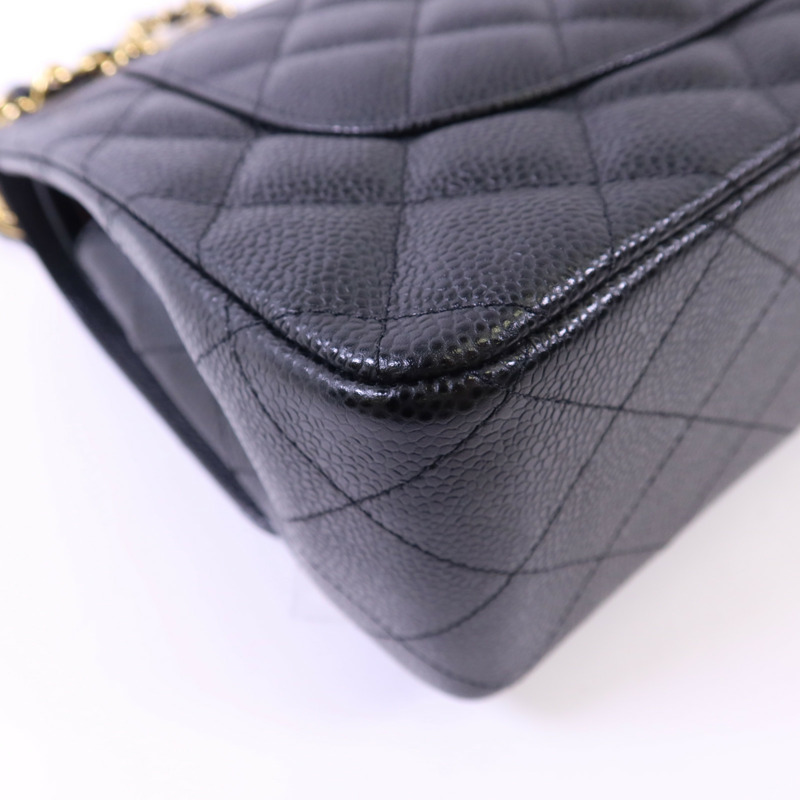 CHANEL 牛皮皮革Large Classic金扣鏈帶肩背袋-15