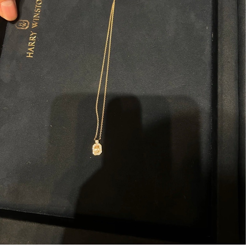 【99新】 HW 海瑞溫斯頓 18K金鑲鑽 小號香水瓶項鍊-5