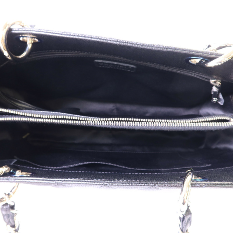 CHANEL 牛皮皮革GST Grand Shopping Tote Bag銀扣鏈帶肩背袋-5