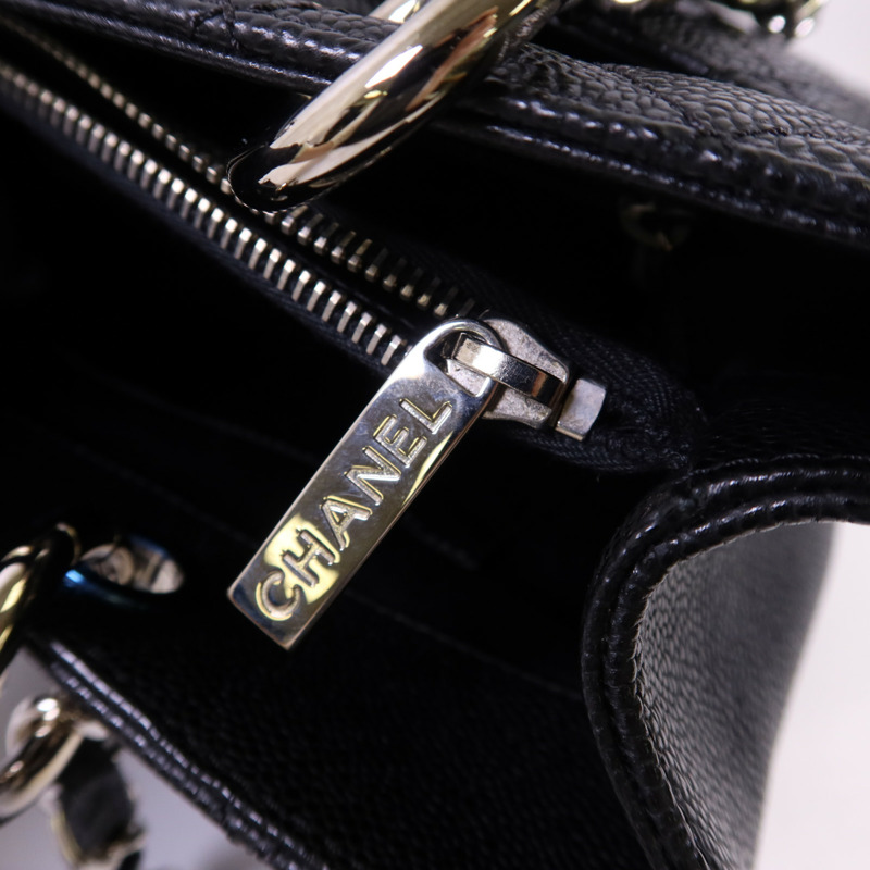 CHANEL 牛皮皮革GST Grand Shopping Tote Bag銀扣鏈帶肩背袋-8