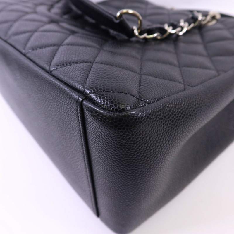 CHANEL 牛皮皮革GST Grand Shopping Tote Bag銀扣鏈帶肩背袋-10