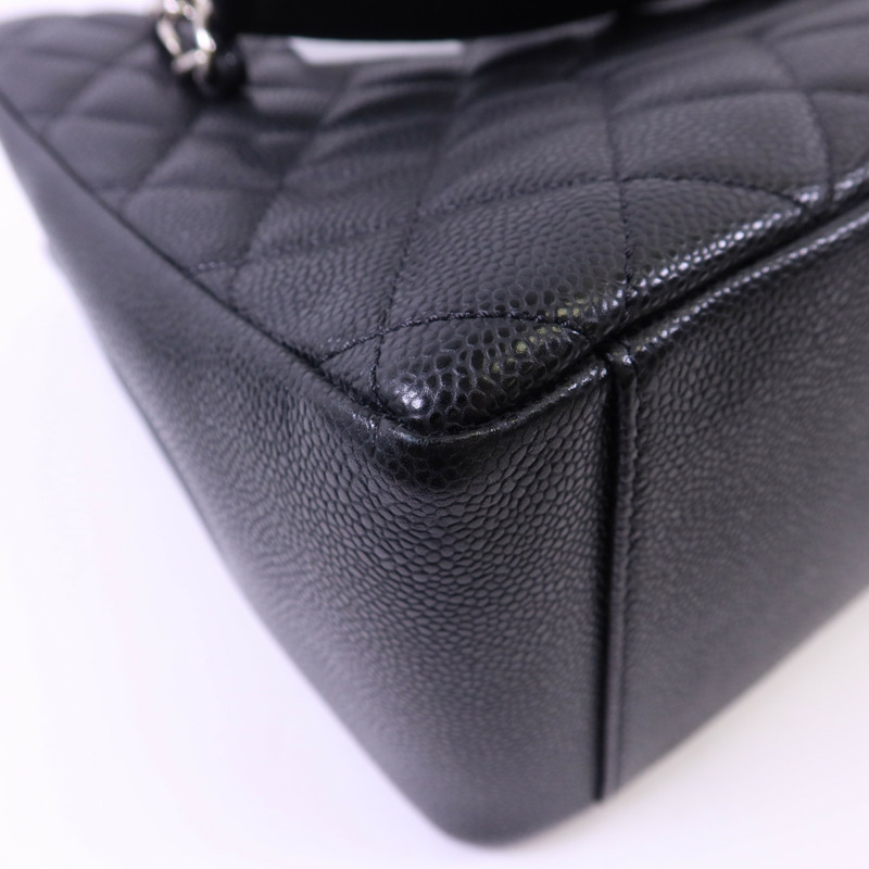 CHANEL 牛皮皮革GST Grand Shopping Tote Bag銀扣鏈帶肩背袋-11