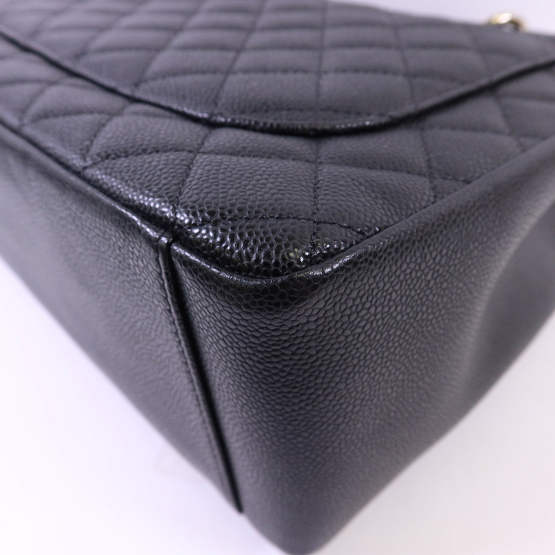 CHANEL 牛皮皮革GST Grand Shopping Tote Bag銀扣鏈帶肩背袋-12