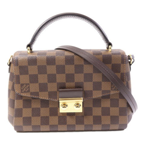 LOUIS VUITTON Damier Croisette金扣手挽肩背兩用袋