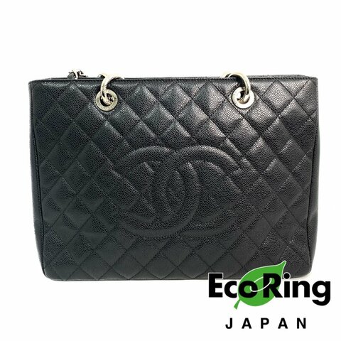 △ Chanel 香奈兒 GST Black Caviar Skin Silver Tone Metal Grand Shopping Tote Bag No.20 黑色粒紋小牛皮銀色金屬托特袋No.20 - 257025949