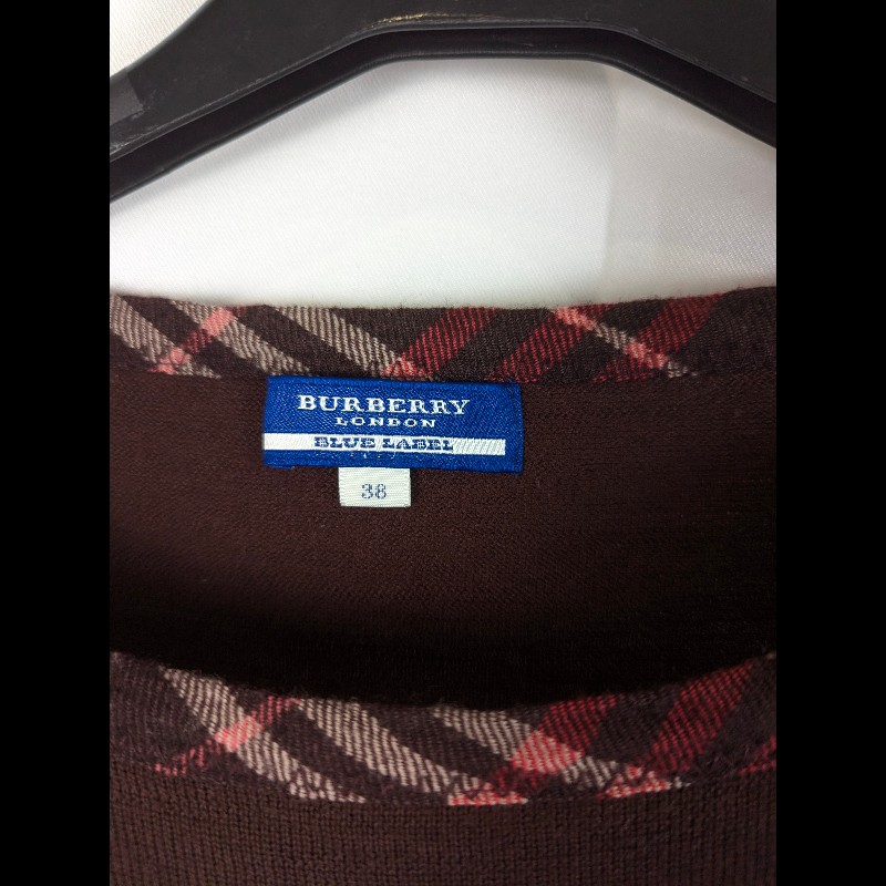 莉亞精品♡Burberry 深咖針織上衣 尺碼38 二手美品-2