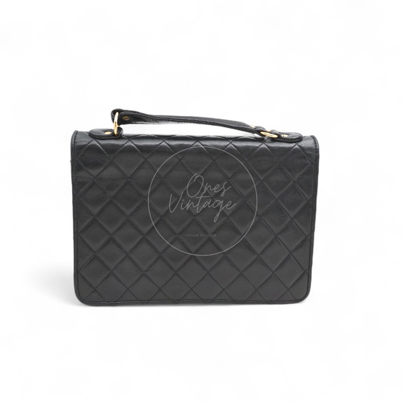 中古香奈儿公文包 文件包绗缝包 女士手提包-6