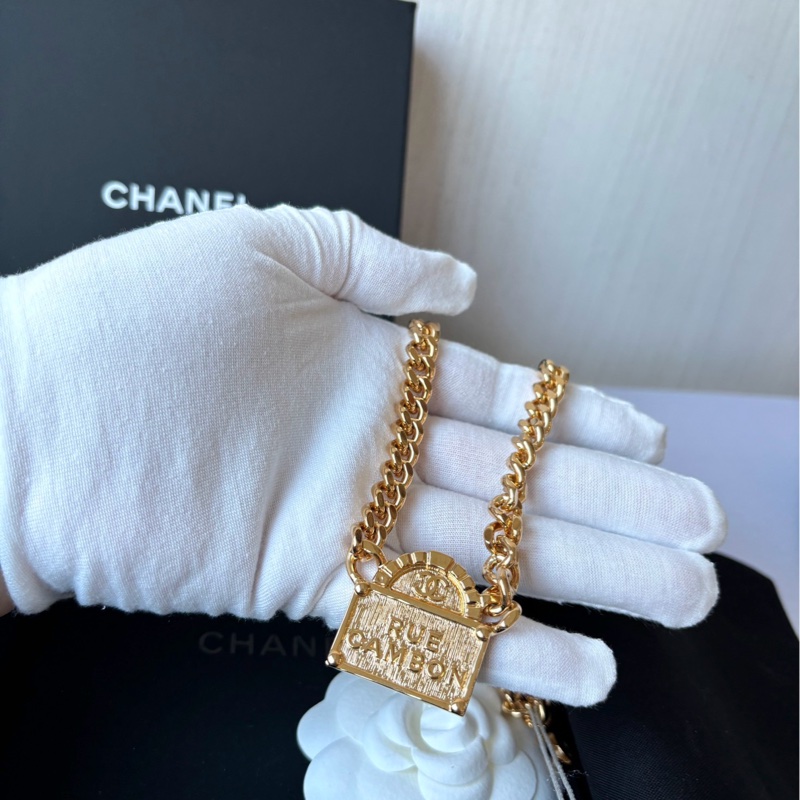 【閒置】Chanel 22A高級手工坊 康鵬門牌項鍊-5
