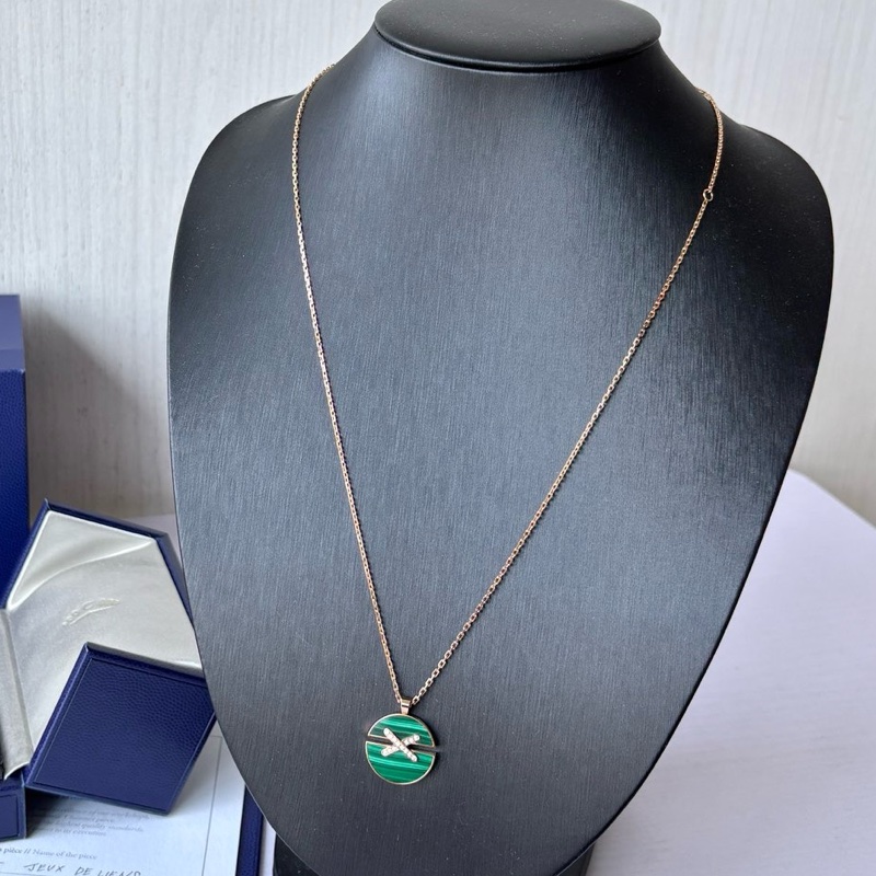 【99新】 CHAUMET 尚美緣系一生系列 中號孔雀石鑽石項鍊-0