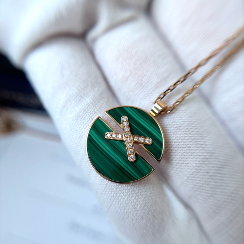 【99新】 CHAUMET 尚美緣系一生系列 中號孔雀石鑽石項鍊-3