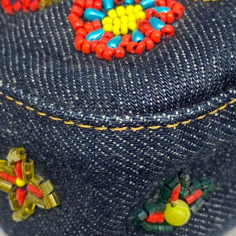 △ Fendi 芬迪 Navy Denim Beads Shoulder Bag 深藍色牛仔布串珠肩背袋 -257026034-8