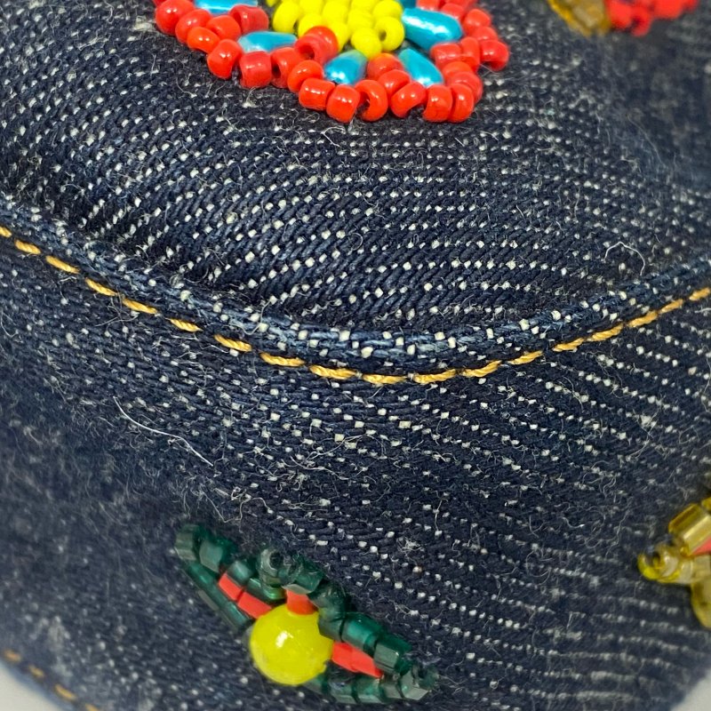 △ Fendi 芬迪 Navy Denim Beads Shoulder Bag 深藍色牛仔布串珠肩背袋 -257026034-9