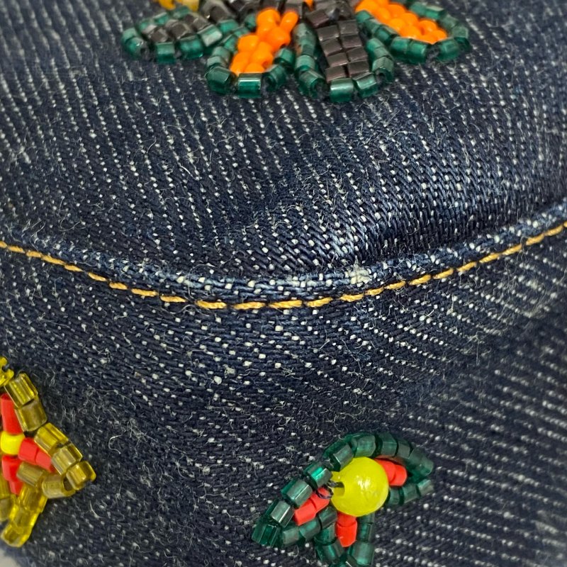 △ Fendi 芬迪 Navy Denim Beads Shoulder Bag 深藍色牛仔布串珠肩背袋 -257026034-10