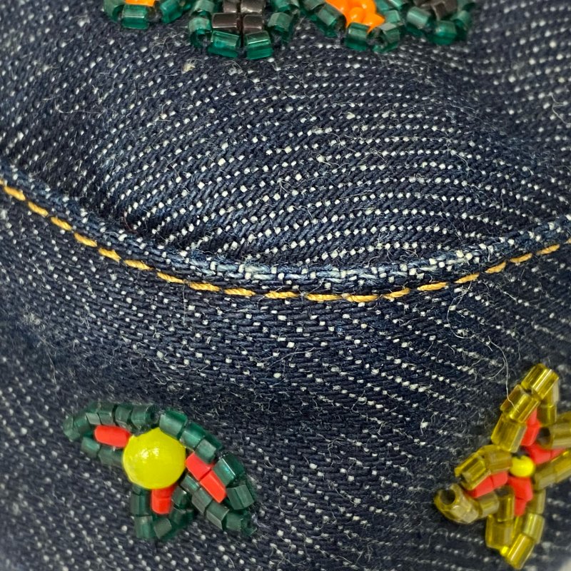 △ Fendi 芬迪 Navy Denim Beads Shoulder Bag 深藍色牛仔布串珠肩背袋 -257026034-11