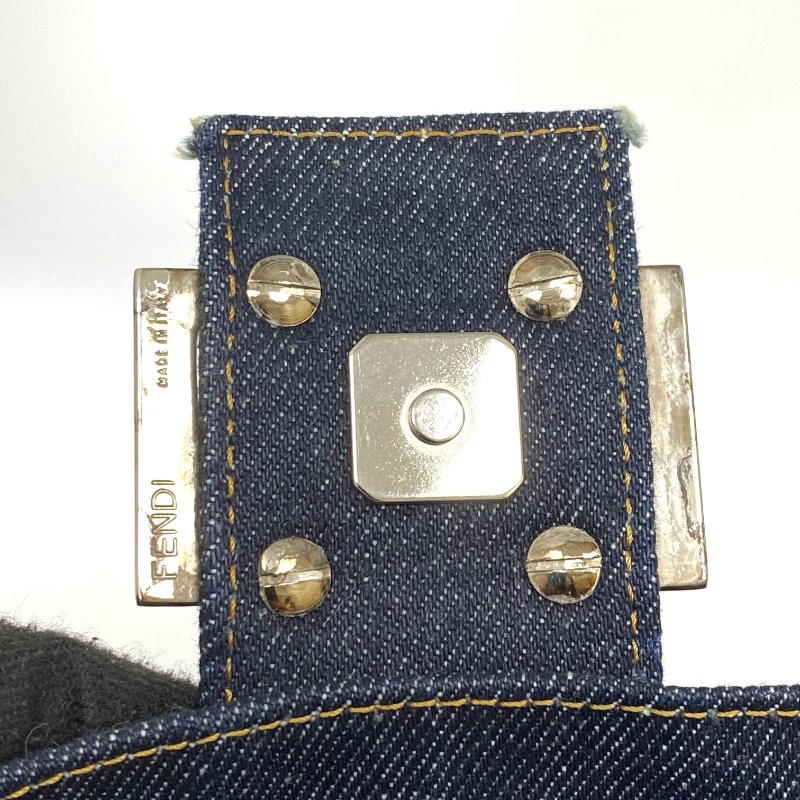 △ Fendi 芬迪 Navy Denim Beads Shoulder Bag 深藍色牛仔布串珠肩背袋 -257026034-14