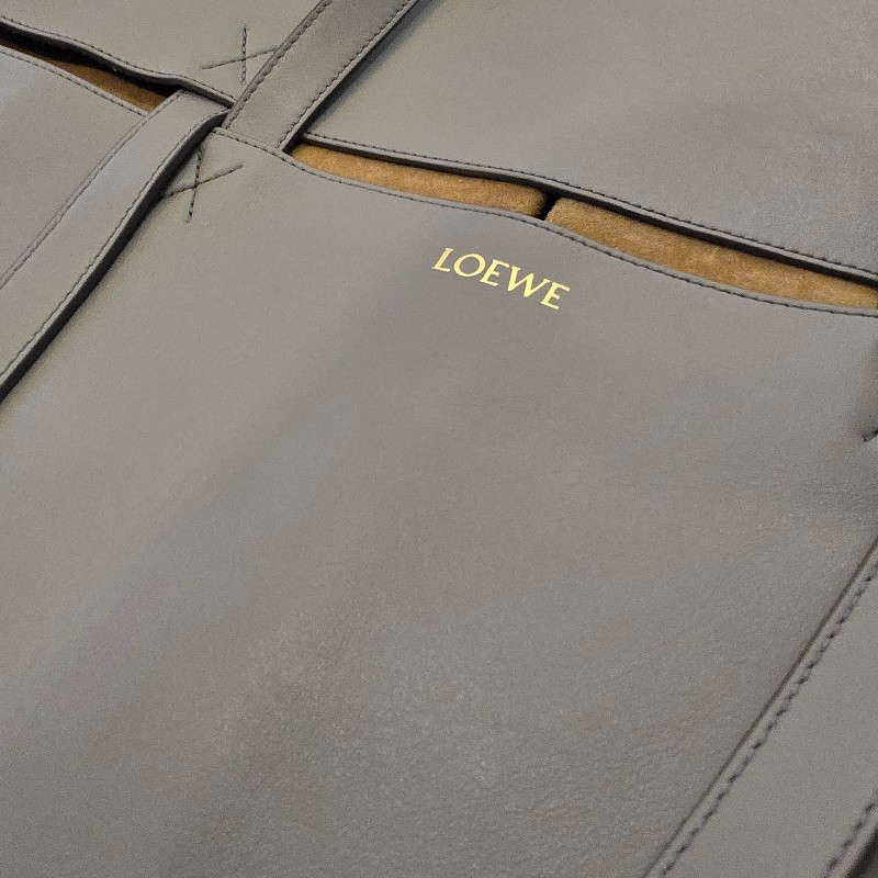 LOEWE PUZZLE FOLD XL 超大型納帕小牛皮托特包/珍珠灰色 (男女可用)-2