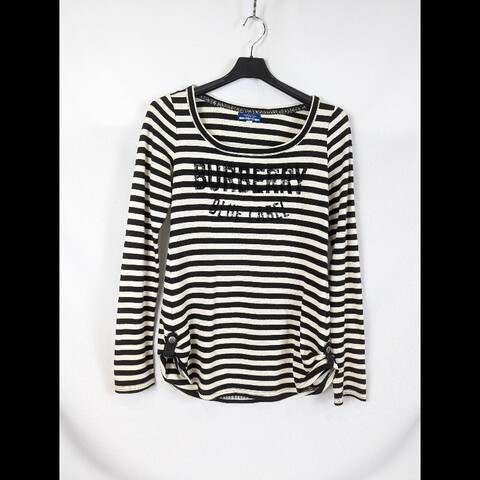 莉亞精品♡Burberry 黑白條紋長袖上衣 尺碼38 二手美品